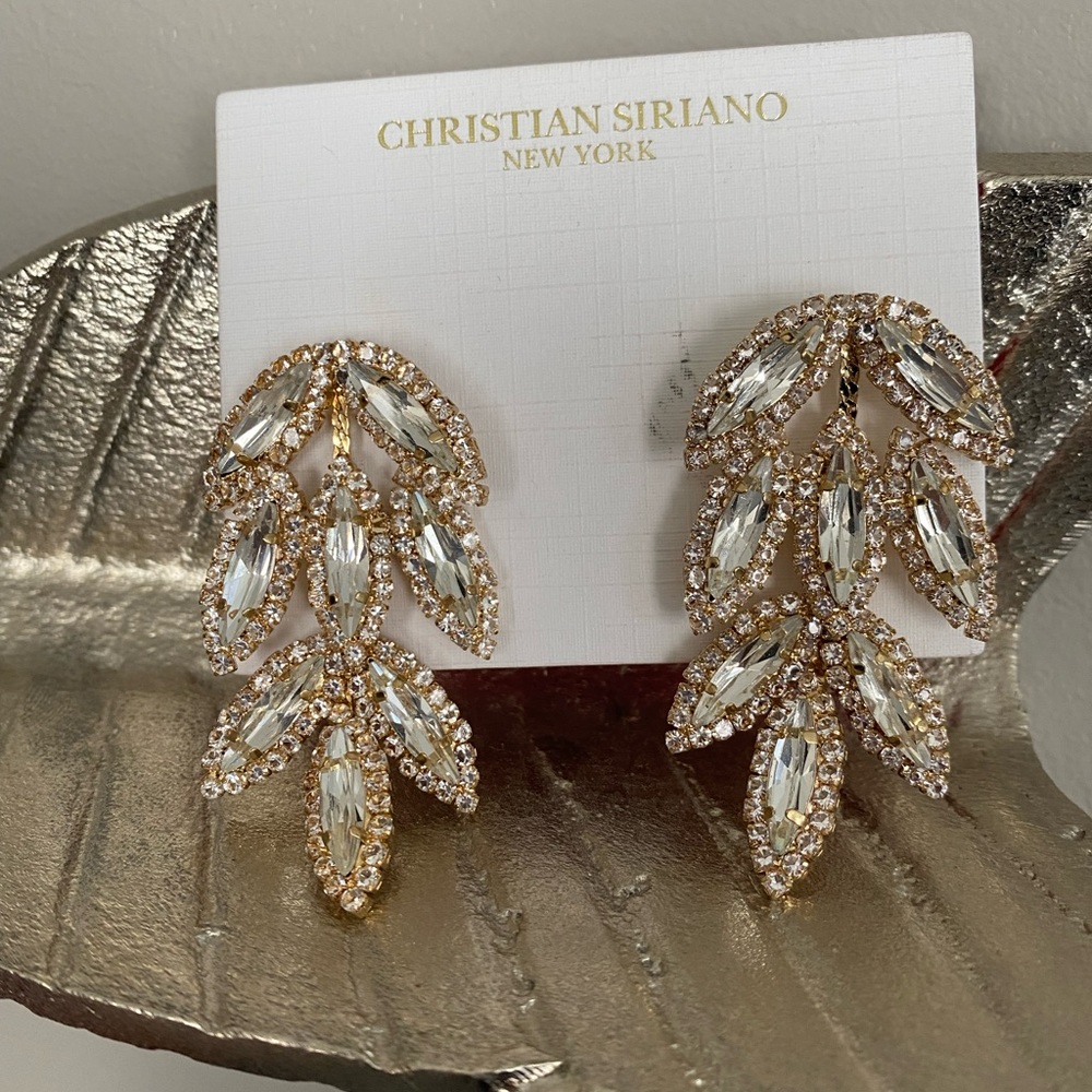 Gold and Crystal Fashion Earrings